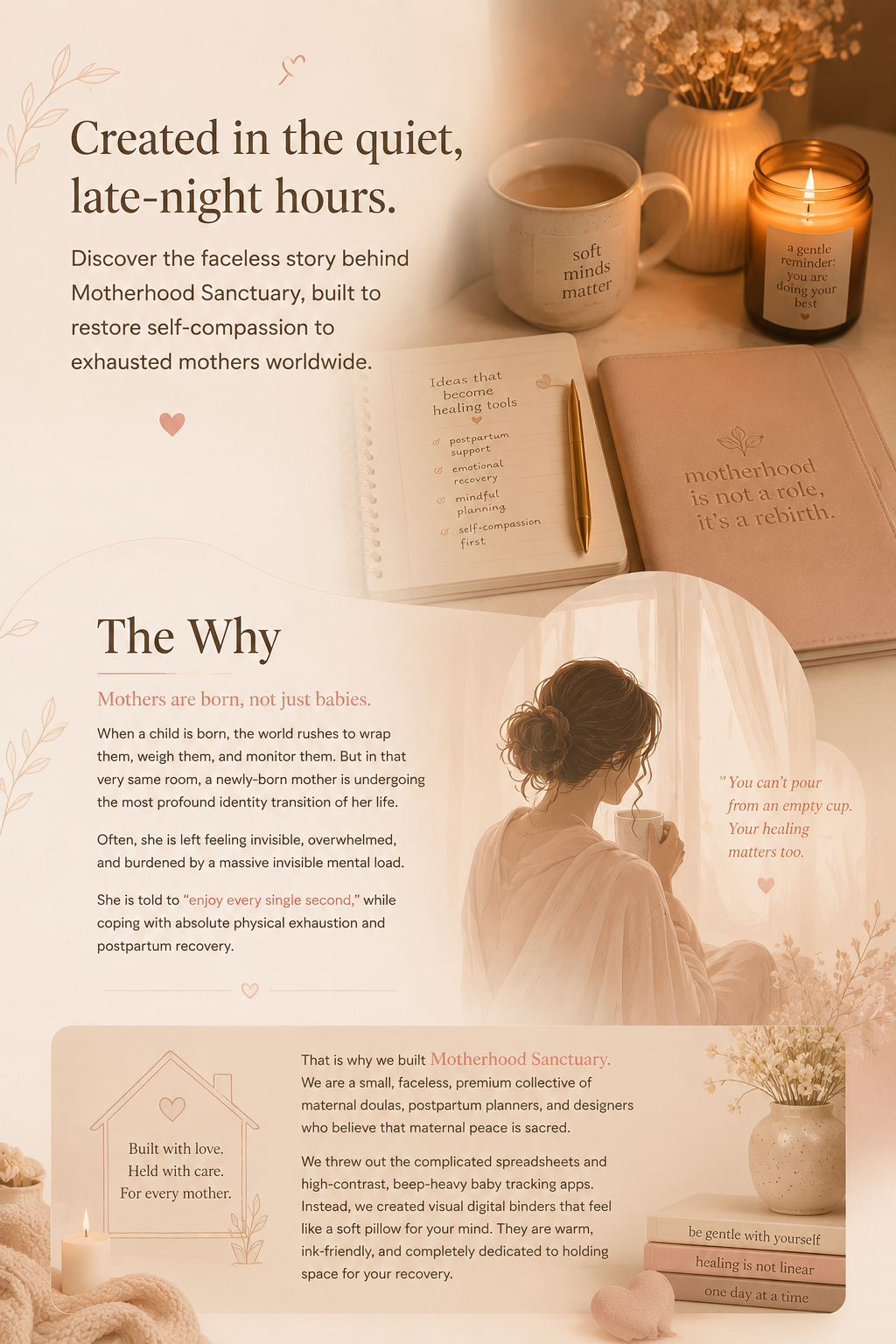 Soothing motherhood setting